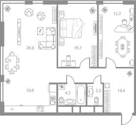 3-BD Apartment Sale, 90.2 sq. m. at West Tower, Aminyevskoye Highway, 6, Moscow, Russia #3 3-BD Apartment Sale, 90.2 sq. m. at West Tower, Aminyevskoye Highway, 6, Moscow, Russia #3