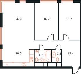3-BD Apartment Sale, 90.2 sq. m. at West Tower, Aminyevskoye Highway, 6, Moscow, Russia #2 3-BD Apartment Sale, 90.2 sq. m. at West Tower, Aminyevskoye Highway, 6, Moscow, Russia #2