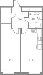 2-BD Apartment Sale, 47.9 sq. m. at West Tower, Aminyevskoye Highway, 6, Moscow, Russia #4