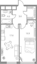 2-BD Apartment Sale, 48.1 sq. m. at West Tower, Aminyevskoye Highway, 6, Moscow, Russia #3 2-BD Apartment Sale, 48.1 sq. m. at West Tower, Aminyevskoye Highway, 6, Moscow, Russia #3