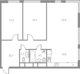 3-BD Apartment Sale, 90.2 sq. m. at West Tower, Aminyevskoye Highway, 6, Moscow, Russia #4