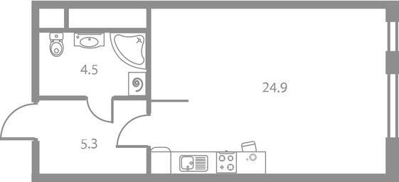 Apartment Sale, 34.7平方米 at West Tower, Aminyevskoye Highway, 6, Moscow, Russia #4