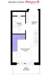 Apartment Sale, 18.9平方米 at Eko Vidnoe 2.0, kvartal Tsentralny, 1, Kupelinka Subdistrict, derevnya Sapronovo, Leninskiy City District, Moscow Region, Russia #3