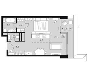 Apartment Sale, 61.4 sq. m. at Badaevskiy, Kutuzovsky Avenue, 12с3, Moscow, Russia #3 Apartment Sale, 61.4 sq. m. at Badaevskiy, Kutuzovsky Avenue, 12с3, Moscow, Russia #3