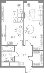2-BD Apartment Sale, 49.8 sq. m. at West Tower, Aminyevskoye Highway, 6, Moscow, Russia #3 2-BD Apartment Sale, 49.8 sq. m. at West Tower, Aminyevskoye Highway, 6, Moscow, Russia #3