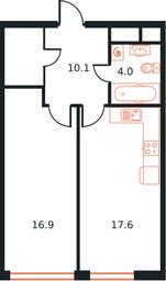 2-BD Apartment Sale, 48.6 sq. m. at West Tower, Aminyevskoye Highway, 6, Moscow, Russia #2 2-BD Apartment Sale, 48.6 sq. m. at West Tower, Aminyevskoye Highway, 6, Moscow, Russia #2