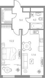 2-BD Apartment Sale, 47.9 sq. m. at West Tower, Aminyevskoye Highway, 6, Moscow, Russia #3 2-BD Apartment Sale, 47.9 sq. m. at West Tower, Aminyevskoye Highway, 6, Moscow, Russia #3