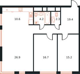 3-BD Apartment Sale, 90.2 sq. m. at West Tower, Aminyevskoye Highway, 6, Moscow, Russia #2 3-BD Apartment Sale, 90.2 sq. m. at West Tower, Aminyevskoye Highway, 6, Moscow, Russia #2