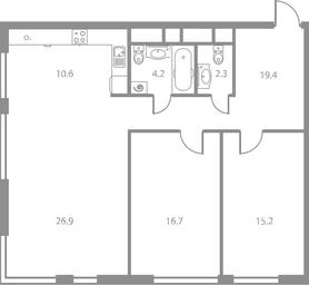 3-BD Apartment Sale, 90.2 sq. m. at West Tower, Aminyevskoye Highway, 6, Moscow, Russia #4