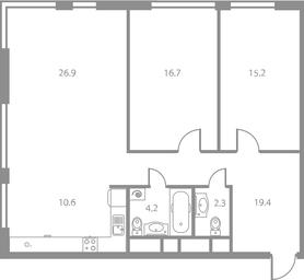3-BD Apartment Sale, 90.2 sq. m. at West Tower, Aminyevskoye Highway, 6, Moscow, Russia #4