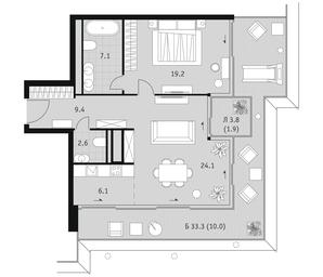 1-BD Apartment Sale, 80.4平方米 at Badaevskiy, Kutuzovsky Avenue, 12с3, Moscow, Russia #3 1-BD Apartment Sale, 80.4平方米 at Badaevskiy, Kutuzovsky Avenue, 12с3, Moscow, Russia #3