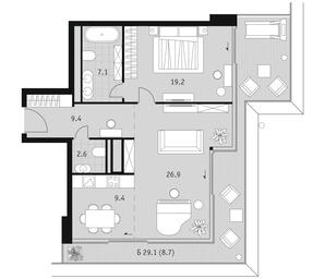 1-BD Apartment Sale, 83.3平方米 at Badaevskiy, Kutuzovsky Avenue, 12с3, Moscow, Russia #3 1-BD Apartment Sale, 83.3平方米 at Badaevskiy, Kutuzovsky Avenue, 12с3, Moscow, Russia #3