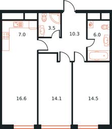 3-BD Apartment Sale, 72 sq. m. at West Tower, Aminyevskoye Highway, 6, Moscow, Russia #2 3-BD Apartment Sale, 72 sq. m. at West Tower, Aminyevskoye Highway, 6, Moscow, Russia #2
