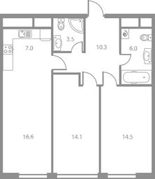 3-BD Apartment Sale, 72 sq. m. at West Tower, Aminyevskoye Highway, 6, Moscow, Russia #4