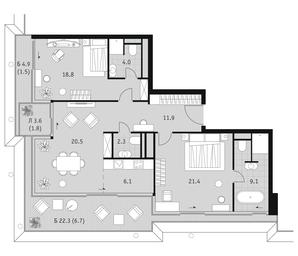 2-BD Apartment Sale, 104.1平方米 at Badaevskiy, Kutuzovsky Avenue, 12с3, Moscow, Russia #3 2-BD Apartment Sale, 104.1平方米 at Badaevskiy, Kutuzovsky Avenue, 12с3, Moscow, Russia #3