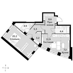 1-BD Apartment Sale, 65.6 sq. m. at Sydney City, Shenogina Street, 2, Moscow, Russia #4