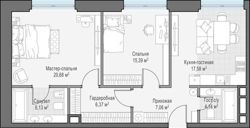 Продажа 1-комн. квартиры, 76,6 м² в ЖК «Сервисные резиденции в клубных особняках «Ильинка 3/8»», улица Ильинка, 3/8с4, Москва, Россия #2 Продажа 1-комн. квартиры, 76,6 м² в ЖК «Сервисные резиденции в клубных особняках «Ильинка 3/8»», улица Ильинка, 3/8с4, Москва, Россия #2