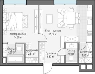 Продажа 1-комн. квартиры, 54,7 м² в ЖК «Сервисные резиденции в клубных особняках «Ильинка 3/8»», улица Ильинка, 3/8с4, Москва, Россия #3 Продажа 1-комн. квартиры, 54,7 м² в ЖК «Сервисные резиденции в клубных особняках «Ильинка 3/8»», улица Ильинка, 3/8с4, Москва, Россия #3