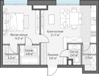 Продажа 1-комн. квартиры, 54,7 м² в ЖК «Сервисные резиденции в клубных особняках «Ильинка 3/8»», улица Ильинка, 3/8с4, Москва, Россия #2 Продажа 1-комн. квартиры, 54,7 м² в ЖК «Сервисные резиденции в клубных особняках «Ильинка 3/8»», улица Ильинка, 3/8с4, Москва, Россия #2