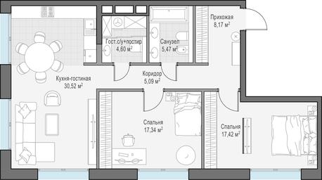 1-BD Apartment Sale, 88.2 sq. m. at Ilinka 3/8, Ilyinka Street, 3/8с4, Moscow, Russia #2