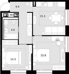 Продажа 2-комн. квартиры, 58,9 м² в ЖК «Малевич», Отрадная улица, 8, Москва, Россия #2 Продажа 2-комн. квартиры, 58,9 м² в ЖК «Малевич», Отрадная улица, 8, Москва, Россия #2