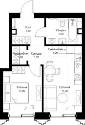 1-BD Apartment Sale, 41.3平方米 at SET, Vereyskaya Street, Moscow, Russia #3