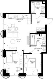 2-BD Apartment Sale, 64.4 sq. m. at SET, Vereyskaya Street, Moscow, Russia #2 2-BD Apartment Sale, 64.4 sq. m. at SET, Vereyskaya Street, Moscow, Russia #2
