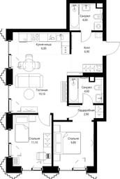 2-BD Apartment Sale, 65平方米 at SET, Vereyskaya Street, Moscow, Russia #2 2-BD Apartment Sale, 65平方米 at SET, Vereyskaya Street, Moscow, Russia #2