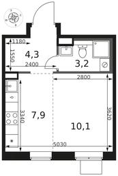 Apartment Sale, 25.5 sq. m. at 1 Himkinskij, zhiloy kompleks 1-y Khimkinskiy, kvartal Mezhdunarodny, mikrorayon Klyazma-Starbeyevo, Khimki, Moscow Region, Russia #4