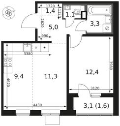 2-BD Apartment Sale, 45.5 sq. m. at 1 Himkinskij, zhiloy kompleks 1-y Khimkinskiy, kvartal Mezhdunarodny, mikrorayon Klyazma-Starbeyevo, Khimki, Moscow Region, Russia #2 2-BD Apartment Sale, 45.5 sq. m. at 1 Himkinskij, zhiloy kompleks 1-y Khimkinskiy, kvartal Mezhdunarodny, mikrorayon Klyazma-Starbeyevo, Khimki, Moscow Region, Russia #2