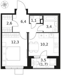 1-BD Apartment Sale, 37.7 sq. m. at 1 Himkinskij, zhiloy kompleks 1-y Khimkinskiy, kvartal Mezhdunarodny, mikrorayon Klyazma-Starbeyevo, Khimki, Moscow Region, Russia #3 1-BD Apartment Sale, 37.7 sq. m. at 1 Himkinskij, zhiloy kompleks 1-y Khimkinskiy, kvartal Mezhdunarodny, mikrorayon Klyazma-Starbeyevo, Khimki, Moscow Region, Russia #3