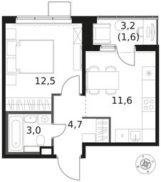 1-BD Apartment Sale, 33.4平方米 at 1 Himkinskij, zhiloy kompleks 1-y Khimkinskiy, kvartal Mezhdunarodny, mikrorayon Klyazma-Starbeyevo, Khimki, Moscow Region, Russia #3 1-BD Apartment Sale, 33.4平方米 at 1 Himkinskij, zhiloy kompleks 1-y Khimkinskiy, kvartal Mezhdunarodny, mikrorayon Klyazma-Starbeyevo, Khimki, Moscow Region, Russia #3