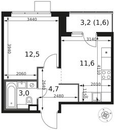 1-BD Apartment Sale, 33.4平方米 at 1 Himkinskij, zhiloy kompleks 1-y Khimkinskiy, kvartal Mezhdunarodny, mikrorayon Klyazma-Starbeyevo, Khimki, Moscow Region, Russia #2 1-BD Apartment Sale, 33.4平方米 at 1 Himkinskij, zhiloy kompleks 1-y Khimkinskiy, kvartal Mezhdunarodny, mikrorayon Klyazma-Starbeyevo, Khimki, Moscow Region, Russia #2