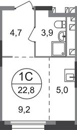 Apartment Sale, 22.8 sq. m. at Pervyi Moskovskiy, ulitsa Bianki, 1, Moskovskiy, Moscow, Russia #2