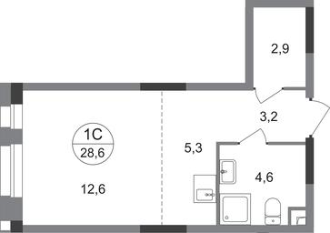 Apartment Sale, 28.6 sq. m. at Pervyi Moskovskiy, ulitsa Bianki, 1, Moskovskiy, Moscow, Russia #2 Apartment Sale, 28.6 sq. m. at Pervyi Moskovskiy, ulitsa Bianki, 1, Moskovskiy, Moscow, Russia #2