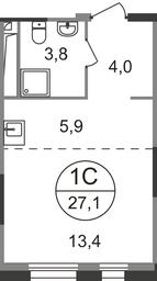 Apartment Sale, 27.1 sq. m. at Pervyi Moskovskiy, ulitsa Bianki, 1, Moskovskiy, Moscow, Russia #2 Apartment Sale, 27.1 sq. m. at Pervyi Moskovskiy, ulitsa Bianki, 1, Moskovskiy, Moscow, Russia #2