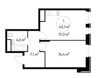 Apartment Sale, 43.1 sq. m. at Pervyi Moskovskiy, ulitsa Bianki, 1, Moskovskiy, Moscow, Russia #2 Apartment Sale, 43.1 sq. m. at Pervyi Moskovskiy, ulitsa Bianki, 1, Moskovskiy, Moscow, Russia #2