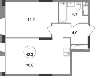 Apartment Sale, 42.3 sq. m. at Pervyi Moskovskiy, ulitsa Bianki, 1, Moskovskiy, Moscow, Russia #2 Apartment Sale, 42.3 sq. m. at Pervyi Moskovskiy, ulitsa Bianki, 1, Moskovskiy, Moscow, Russia #2
