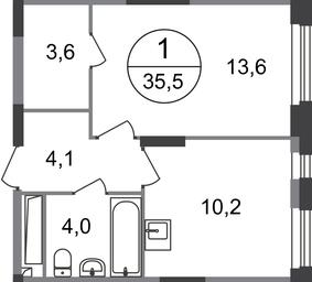 Apartment Sale, 35.5 sq. m. at Pervyi Moskovskiy, ulitsa Bianki, 1, Moskovskiy, Moscow, Russia #2