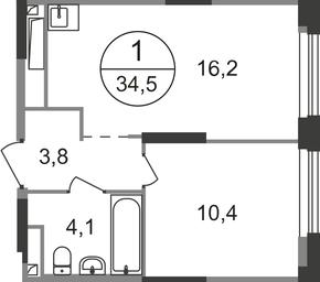 Apartment Sale, 34.5 sq. m. at Pervyi Moskovskiy, ulitsa Bianki, 1, Moskovskiy, Moscow, Russia #2 Apartment Sale, 34.5 sq. m. at Pervyi Moskovskiy, ulitsa Bianki, 1, Moskovskiy, Moscow, Russia #2