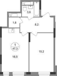 Apartment Sale, 47.3 sq. m. at Pervyi Moskovskiy, ulitsa Bianki, 1, Moskovskiy, Moscow, Russia #2 Apartment Sale, 47.3 sq. m. at Pervyi Moskovskiy, ulitsa Bianki, 1, Moskovskiy, Moscow, Russia #2