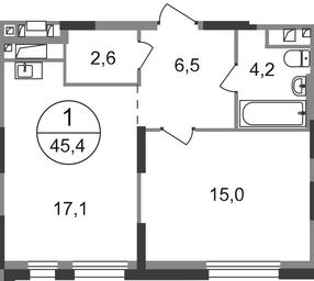 Apartment Sale, 45.4 sq. m. at Pervyi Moskovskiy, ulitsa Bianki, 1, Moskovskiy, Moscow, Russia #2 Apartment Sale, 45.4 sq. m. at Pervyi Moskovskiy, ulitsa Bianki, 1, Moskovskiy, Moscow, Russia #2