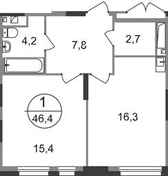 Apartment Sale, 46.4 sq. m. at Pervyi Moskovskiy, ulitsa Bianki, 1, Moskovskiy, Moscow, Russia #2 Apartment Sale, 46.4 sq. m. at Pervyi Moskovskiy, ulitsa Bianki, 1, Moskovskiy, Moscow, Russia #2