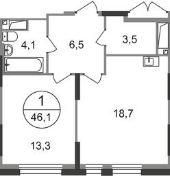 Apartment Sale, 46.1 sq. m. at Pervyi Moskovskiy, ulitsa Bianki, 1, Moskovskiy, Moscow, Russia #2 Apartment Sale, 46.1 sq. m. at Pervyi Moskovskiy, ulitsa Bianki, 1, Moskovskiy, Moscow, Russia #2