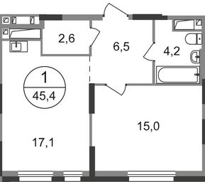 Apartment Sale, 45.4 sq. m. at Pervyi Moskovskiy, ulitsa Bianki, 1, Moskovskiy, Moscow, Russia #2 Apartment Sale, 45.4 sq. m. at Pervyi Moskovskiy, ulitsa Bianki, 1, Moskovskiy, Moscow, Russia #2