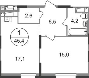 Apartment Sale, 45.4平方米 at Pervyi Moskovskiy, ulitsa Bianki, 1, Moskovskiy, Moscow, Russia #2 Apartment Sale, 45.4平方米 at Pervyi Moskovskiy, ulitsa Bianki, 1, Moskovskiy, Moscow, Russia #2