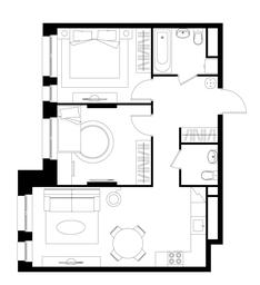 2-BD Apartment Sale, 60.7平方米 at Pervyi Moskovskiy, ulitsa Bianki, 1, Moskovskiy, Moscow, Russia #4