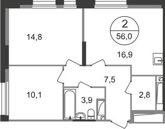 2-BD Apartment Sale, 56平方米 at Pervyi Moskovskiy, ulitsa Bianki, 1, Moskovskiy, Moscow, Russia #2 2-BD Apartment Sale, 56平方米 at Pervyi Moskovskiy, ulitsa Bianki, 1, Moskovskiy, Moscow, Russia #2
