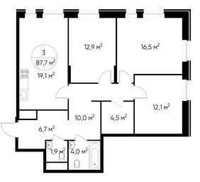 3-BD Apartment Sale, 87.7平方米 at Pervyi Moskovskiy, ulitsa Bianki, 1, Moskovskiy, Moscow, Russia #2