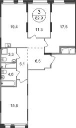3-BD Apartment Sale, 82.9 sq. m. at Pervyi Moskovskiy, ulitsa Bianki, 1, Moskovskiy, Moscow, Russia #2 3-BD Apartment Sale, 82.9 sq. m. at Pervyi Moskovskiy, ulitsa Bianki, 1, Moskovskiy, Moscow, Russia #2